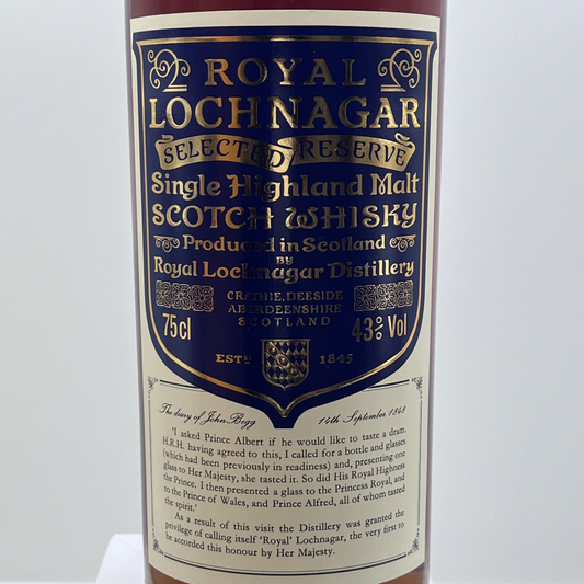 ロイヤルロッホナガー(Royal Lochnagar)セレクテッドリザーブ 750ml 43% 1990年代